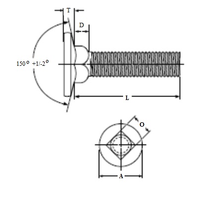 A307 Flat Head Carriage Bolt | Cal Fasteners, Inc.